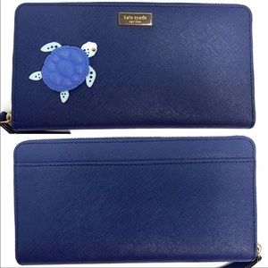 Kate Spade Baja Seaturtle Sea Turtle Rare Full-Sized Leather Wallet